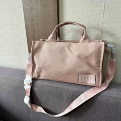 Túi tote DkNY vải canvas tone hồng pastel xuất xịn
