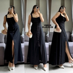 Đầm midi Zarà linen nút  xuất xịn