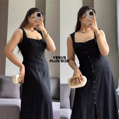 Đầm midi Zarà linen nút  xuất xịn