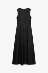 Đầm midi Zarà linen nút  xuất xịn