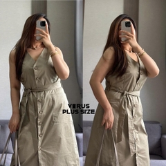 Đầm midi dù Primark nút cộc tay xuất xịn