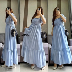 Đầm maxi Blu Peper tone pastel xuất xịn