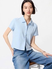 Áo polo uni nút cotton thoáng mát xuất xịn