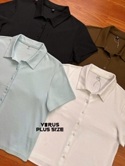 Áo polo uni nút cotton thoáng mát xuất xịn