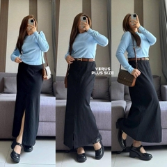 Áo tay dài f21plus thun gân bigsize xuất xịn (9303)