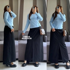 Áo tay dài f21plus thun gân bigsize xuất xịn (9303)