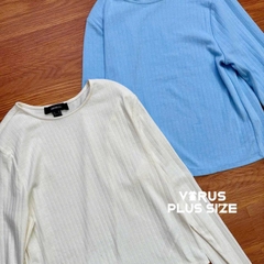 Áo tay dài f21plus thun gân bigsize xuất xịn (9303)