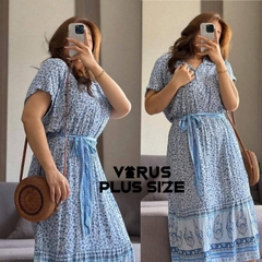 Đầm midi somi Lucky linen xuất xịn bigsize