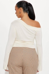 Áo lệch vai Fashion tay dài thun form body ôm xuất xịn bigsize(fashionalv)