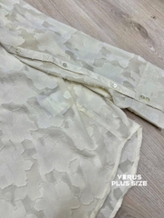 Áo somi Mily nền hoa nổi form suông bigsize