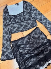 Set ren f21plus áo tay loe / váy đuôi cá bigsize (lẻ)
