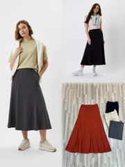 Chân váy un1 lưng thun bigsize cotton thoáng mát che khuyết điểm(hàng cắt tag)
