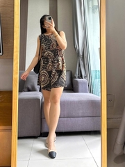 Jumsuit Shein hoạ tiết thổ cẩm bigsize