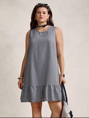 Đầm cộc tay Shein caro xuất xịn bigsize