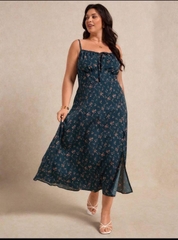 Đầm midi Shein xẻ tà bigsize xuất xịn