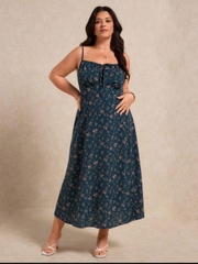 Đầm midi Shein xẻ tà bigsize xuất xịn