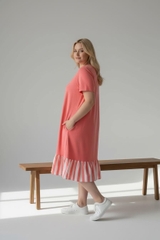 Đầm Cato thun thoáng mát viền sọc bigsize