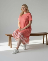 Đầm Cato thun thoáng mát viền sọc bigsize