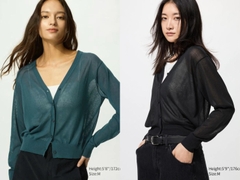 Cardigan uni thun lưới thoáng mát xuất xịn