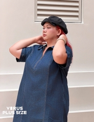 Đầm somi zip Cato bigsize fom suông jean mềm thoải mái bigsize(catodzip)