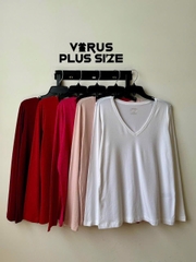 [viruSpluSSize]áo thun timeleSS- Cổ tim chất thun cotton mềm mịn bigSize