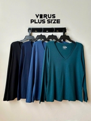 [viruSpluSSize]áo thun timeleSS- Cổ tim chất thun cotton mềm mịn bigSize