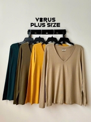 [viruSpluSSize]áo thun timeleSS- Cổ tim chất thun cotton mềm mịn bigSize