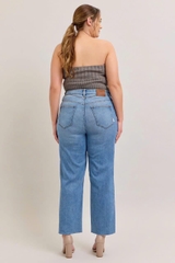 [virusplussize][khonhc]Quần jean Disclose bigsize ống đứng rách xẻ gấu