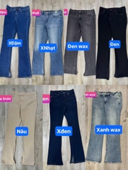 Quần Jeans exp flare xẻ gấu bigsize xuất xịn (B7)