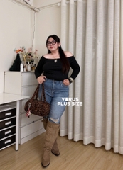 Áo thun bẹt vai tay dài Fashion bigsize