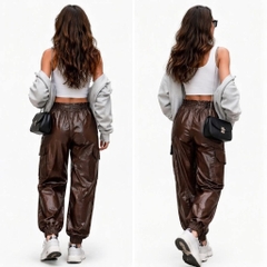 Quần da nâu It's bigsize trendy