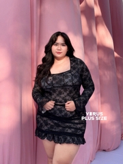 Set ren f21plus áo tay loe / váy đuôi cá bigsize (lẻ)(9312)
