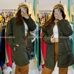[viruSpluSSize]Sale outlet - Áo KHOÁC Pollham bigSize - màu rêu uniSex nam nữ
