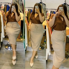 [viruSpluSSize]Chân váy midi len F&F xuất xịn bigSize