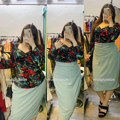 [viruSpluSSize]Áo hoa Inc nhúng ngực bigSize xuất xịn