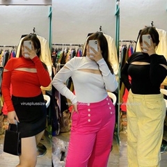 Áo bar cổ cao cut out bigSize xuất xịn