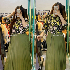[viruSpluSSize]Chân váy warehouSe dập ly bigSize xuất xịn