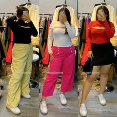 Áo bar cổ cao cut out bigSize xuất xịn