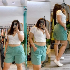 [viruSpluSSize]Quần Short kaki ANNA xuất xịn BigSize (Sl ít chỉ còn màu Xanh)