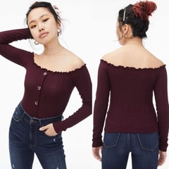 [viruSpluSSize]sale outlet - Áo bẹt vai AERO cổ cuốn biên BigSize xuất xịn