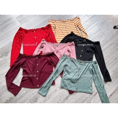 [viruSpluSSize]sale outlet - Áo bẹt vai AERO cổ cuốn biên BigSize xuất xịn