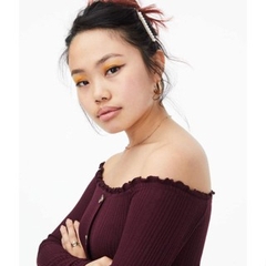 [viruSpluSSize]sale outlet - Áo bẹt vai AERO cổ cuốn biên BigSize xuất xịn