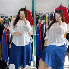 [viruSpluSSize]Áo Somi trăng đen eSprit bigSize xuất xịn(hết đen)