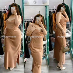 [viruSpluSSize]Đầm  đi tiệc BHLDN xẻ tà 2 bên bigSize(bhldn8)