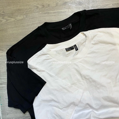 Áo thun bigSize ASOS cổ tròn áo thun trắng đen