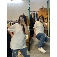 sale outlet - Áo Thun Trắng Cổ Tim/Cổ Tròn Eddie BigSize