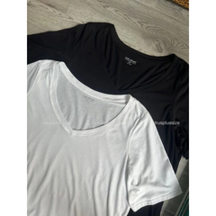 [viruSpluSSize]sale outlet - Áo thun cổ tim LANE 2 xuất xịn bigSize