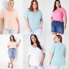 [viruSpluSSize]sale outlet - Áo thun cổ tim LANE 2 xuất xịn bigSize