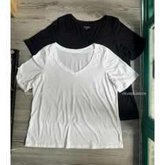 [viruSpluSSize]sale outlet - Áo thun cổ tim LANE 2 xuất xịn bigSize