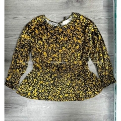 [ViruSpluSSize] sale outlet - áo lụa FEATHER hoa vàng bigSize Sang xịn mịn